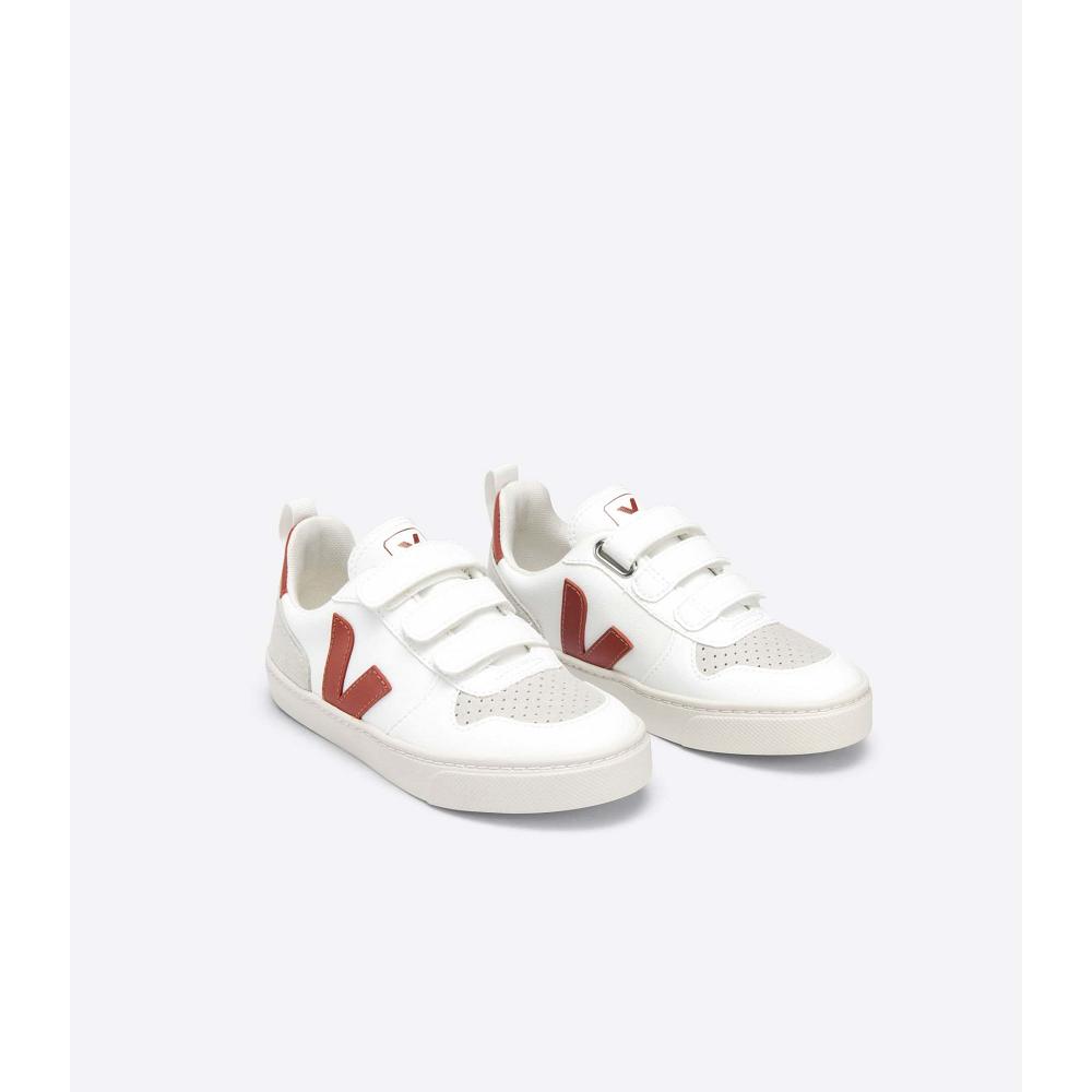 Veja V-10 CWL Schoenen Kinderen White/Burgundy | NL 785ILH